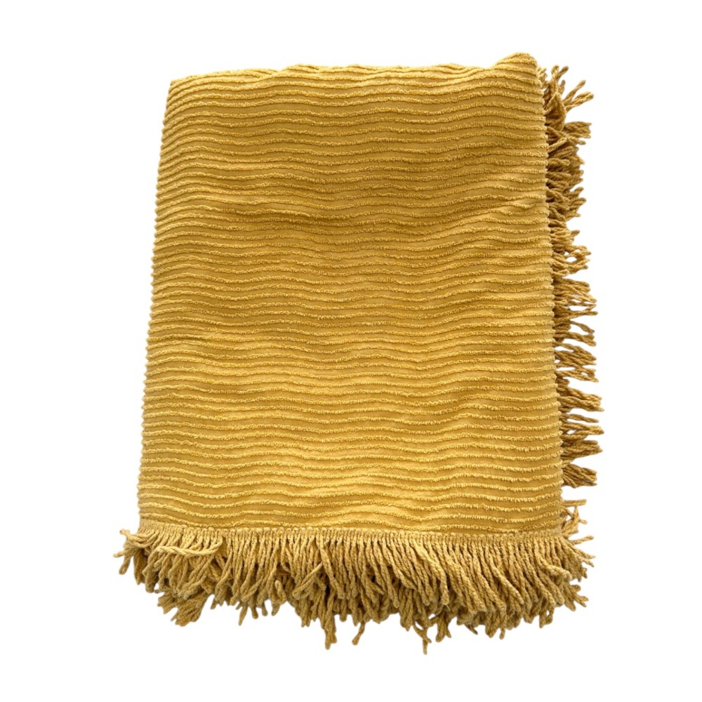 Vintage Chenille Bed Spread in Harvest Gold